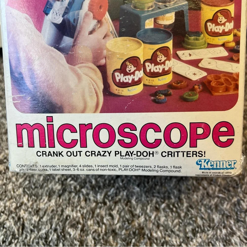 Play-doh Vintage 1980 Microscope Crank Out Crazy Critters In Box Set Kenner‎